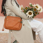 Three Layer Leather Crossbody Shoulder