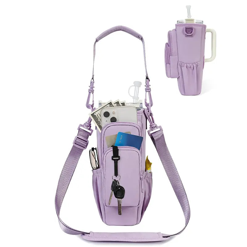 Shoulder Bag with Water Bottle Pocket
