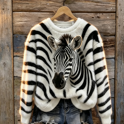 Lovely Zebra & Zebra Cozy Plush Sweatshirt