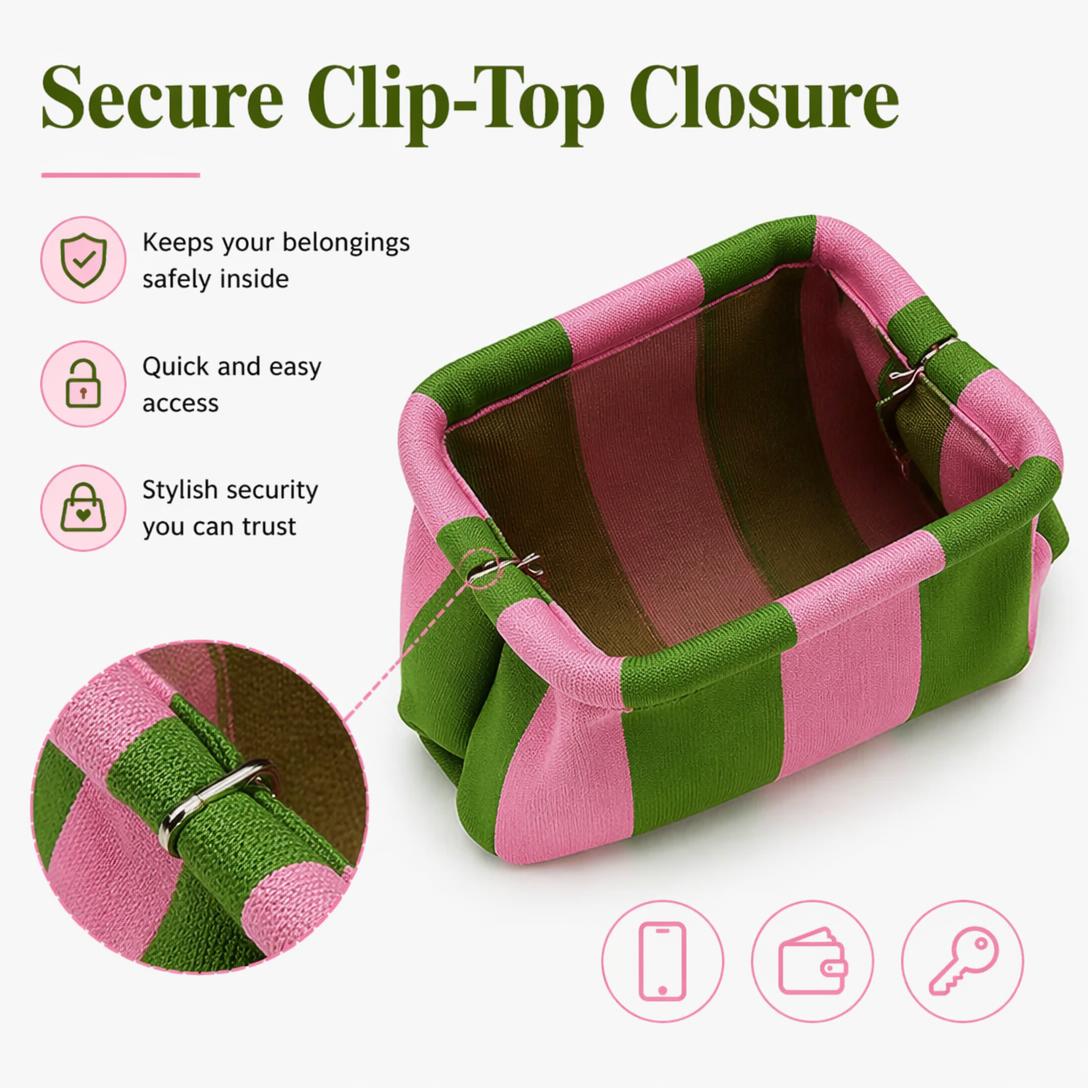 Women‘s Striped Diamond Dot Cloud Handbag