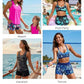 3 Piece Tankini with Shorts - Sporty Swimsuit