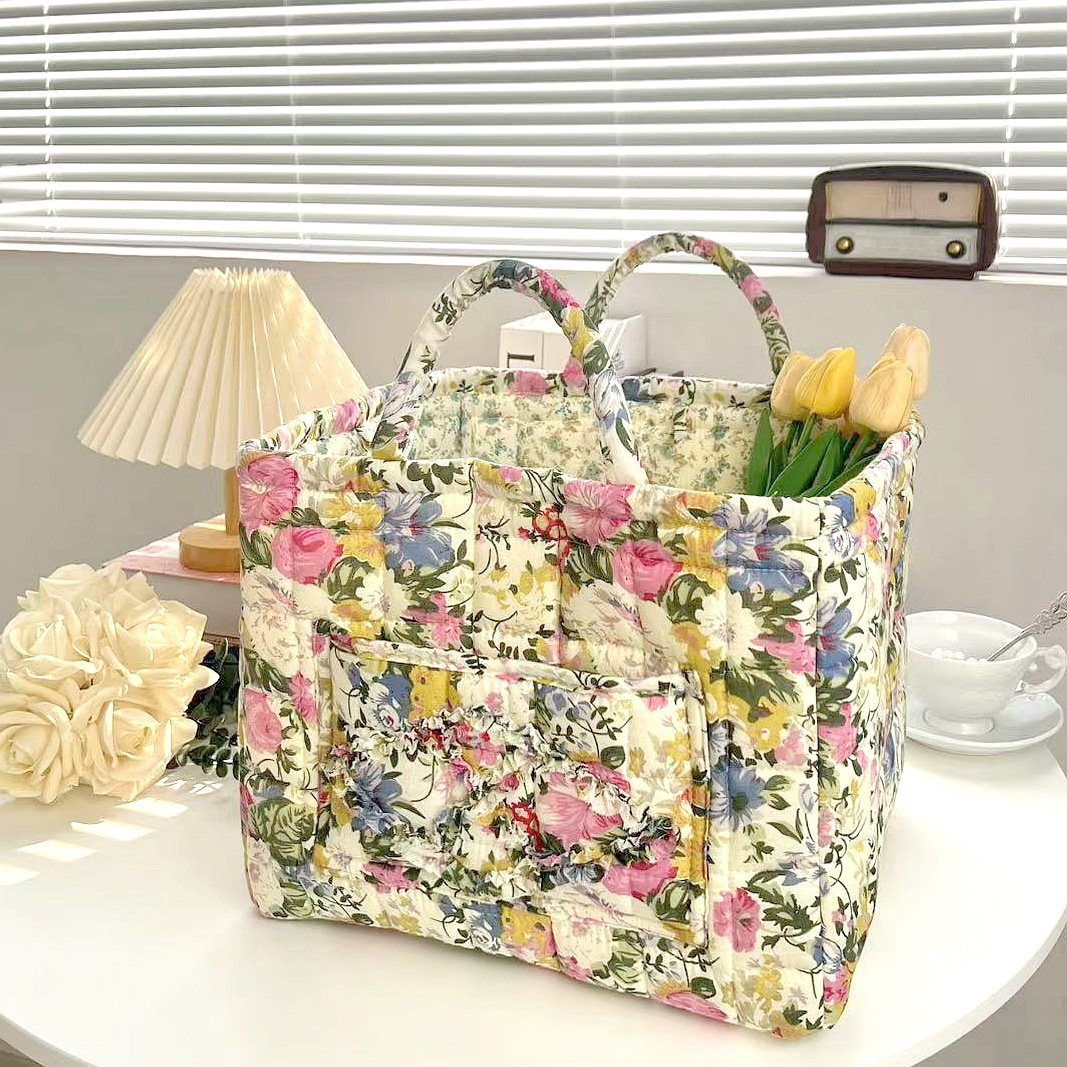 Large Capacity Floral Interior Storage Basket