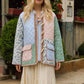 Boho Color Block Floral Quilted Jacket