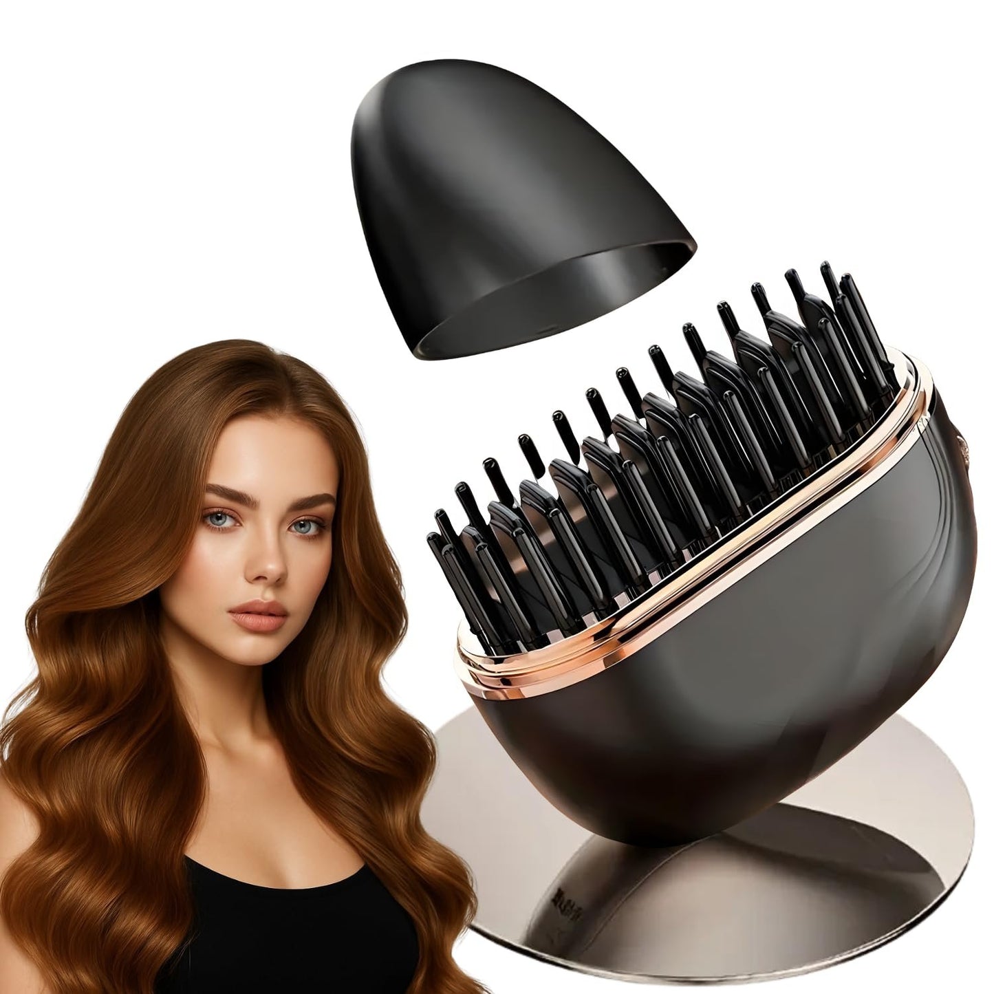 Mini Portable Steam Hair Straightener Brush