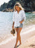Boho Floral Button Down V Neck Blouses Shirts