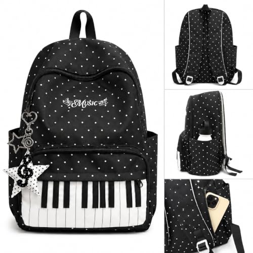 Piano Backpack – Whimsical Polka Dot Music Daypack