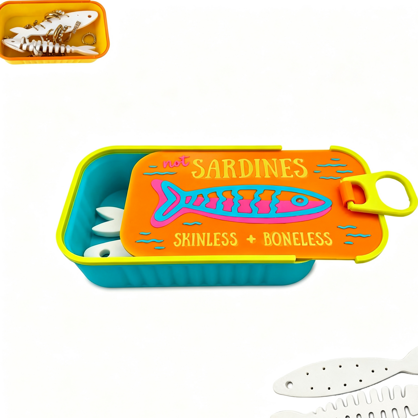 Vintage Sardine Jewelry Box Organizer