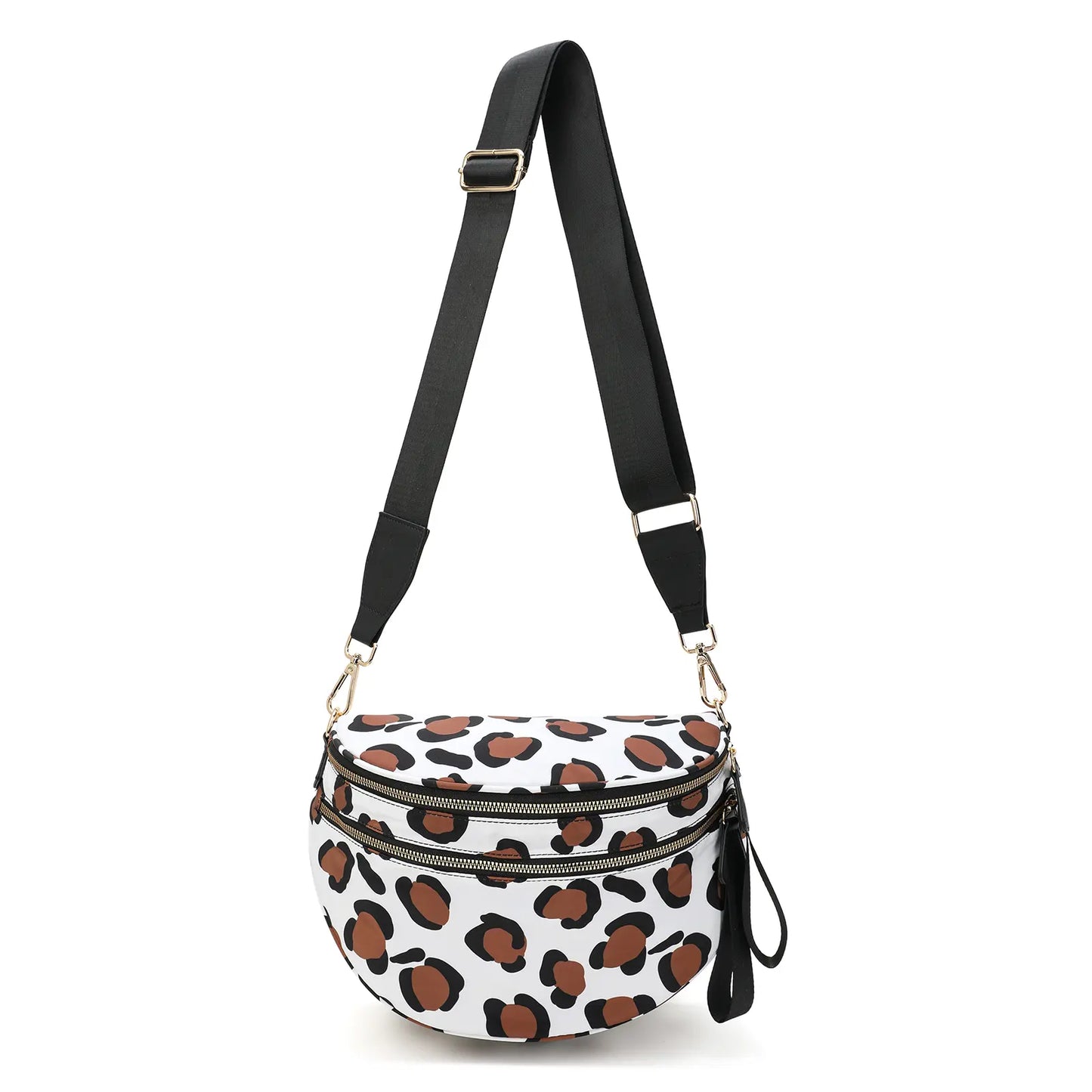Plus Size Checkered Nylon Crossbody Bum Bag