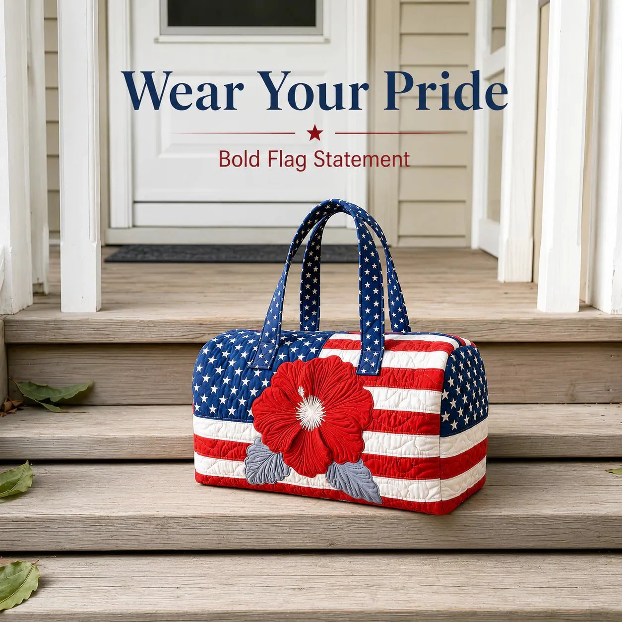 🔥Floral American Flag Travel Duffel