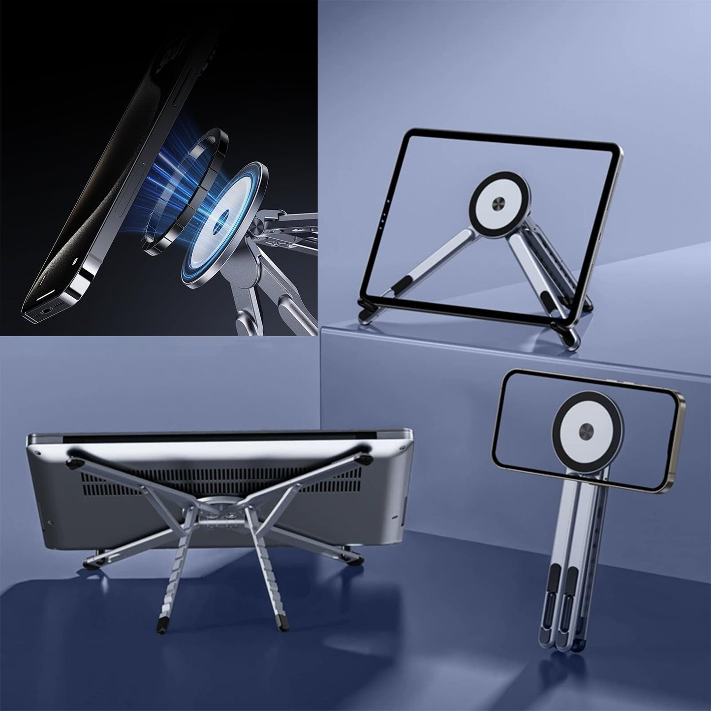 3 in 1 Magnetic Lightweight Foldable Laptop Stand