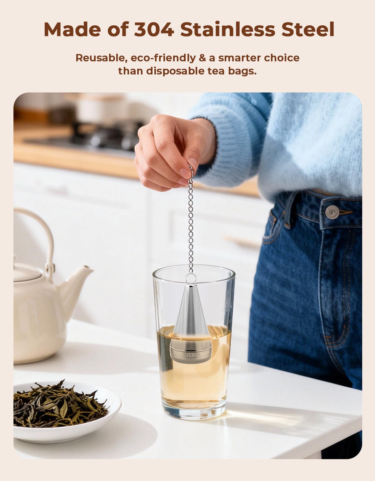 Cone Tea Infusers for Loose Leaf Tea