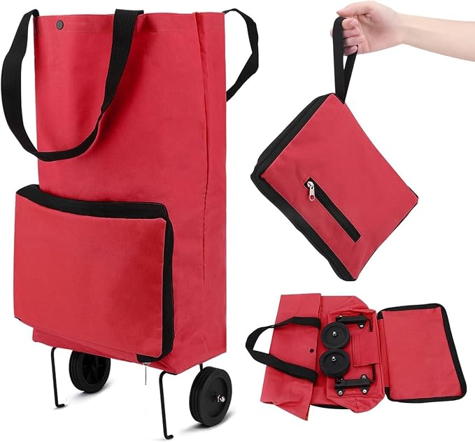 2-in-1 Foldable Shopping Trolley – Sturdy Bag