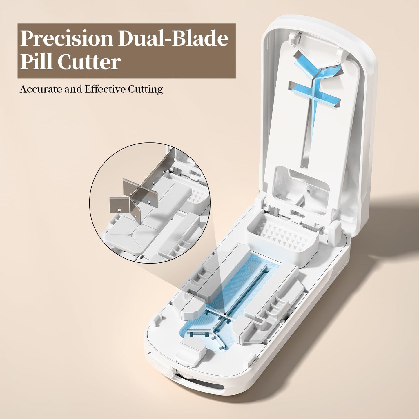 Portable Pill Box With Cutter