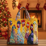 Bohemian Chicken Quilted Tote Bag