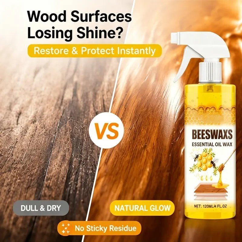 Beeswax Wood Polish Spray Restore Shine Protect Furniture