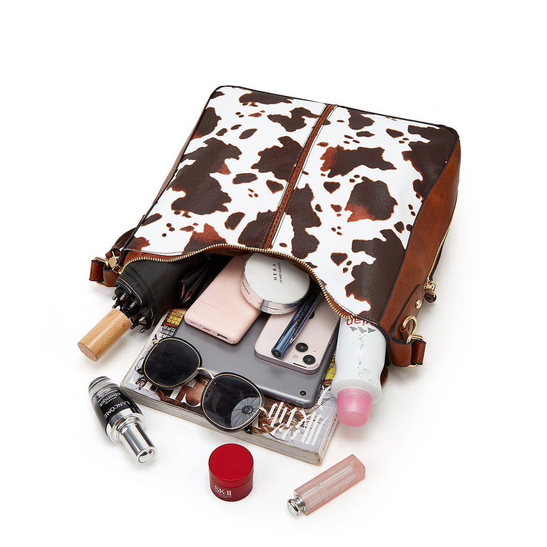 Luxury Leather Print Hobo Anti-theft Handbag