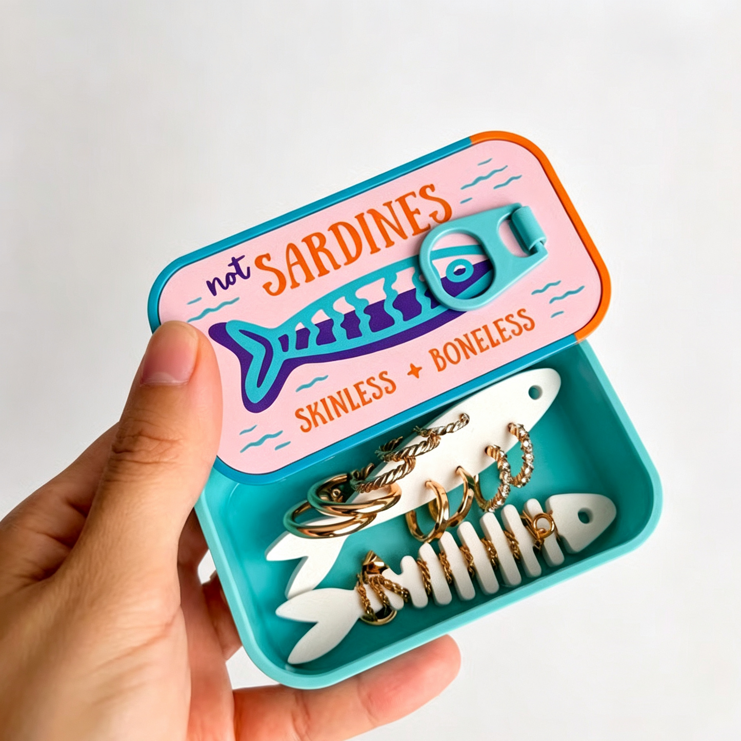 Vintage Sardine Jewelry Box Organizer