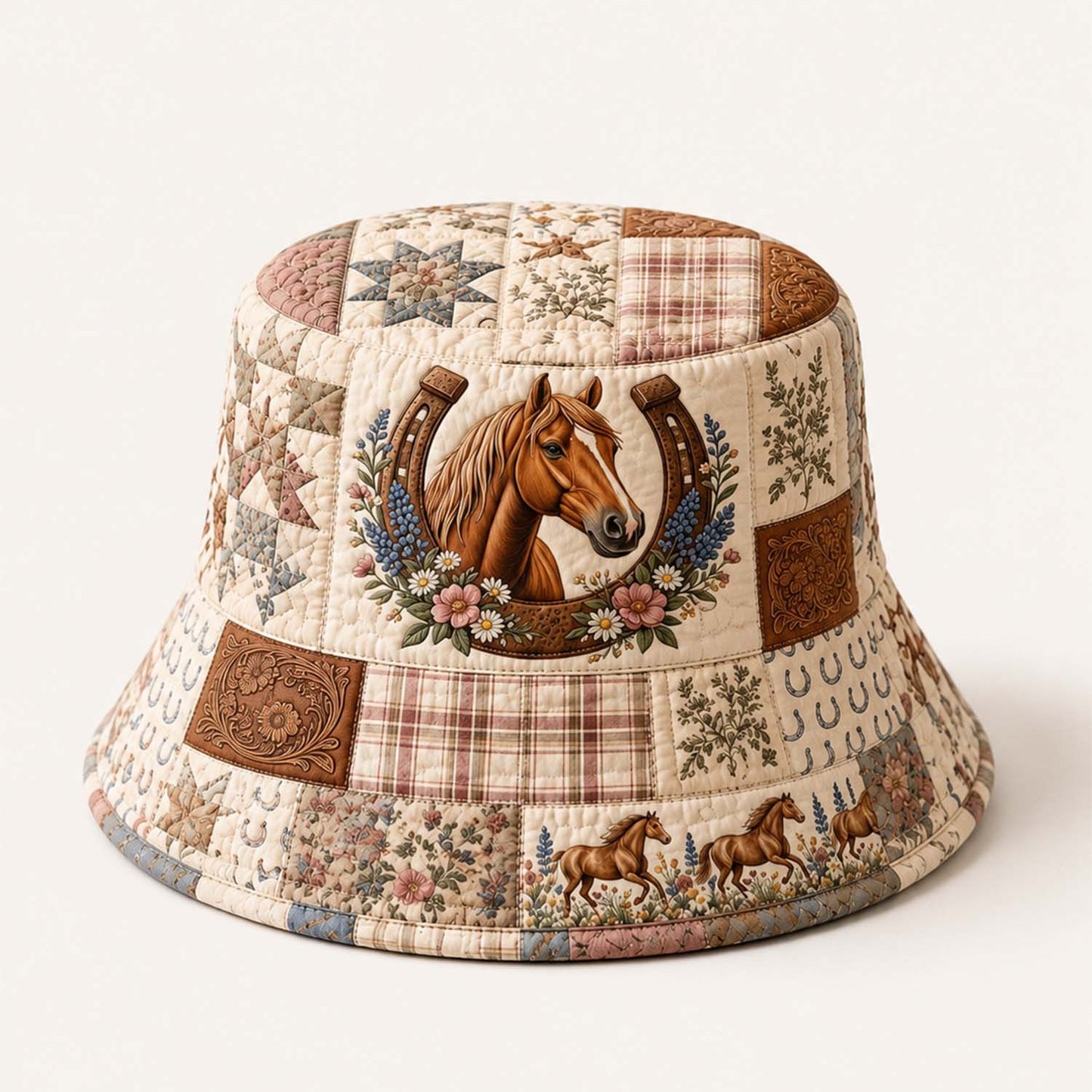 Western Horse Quilted Bucket Hat