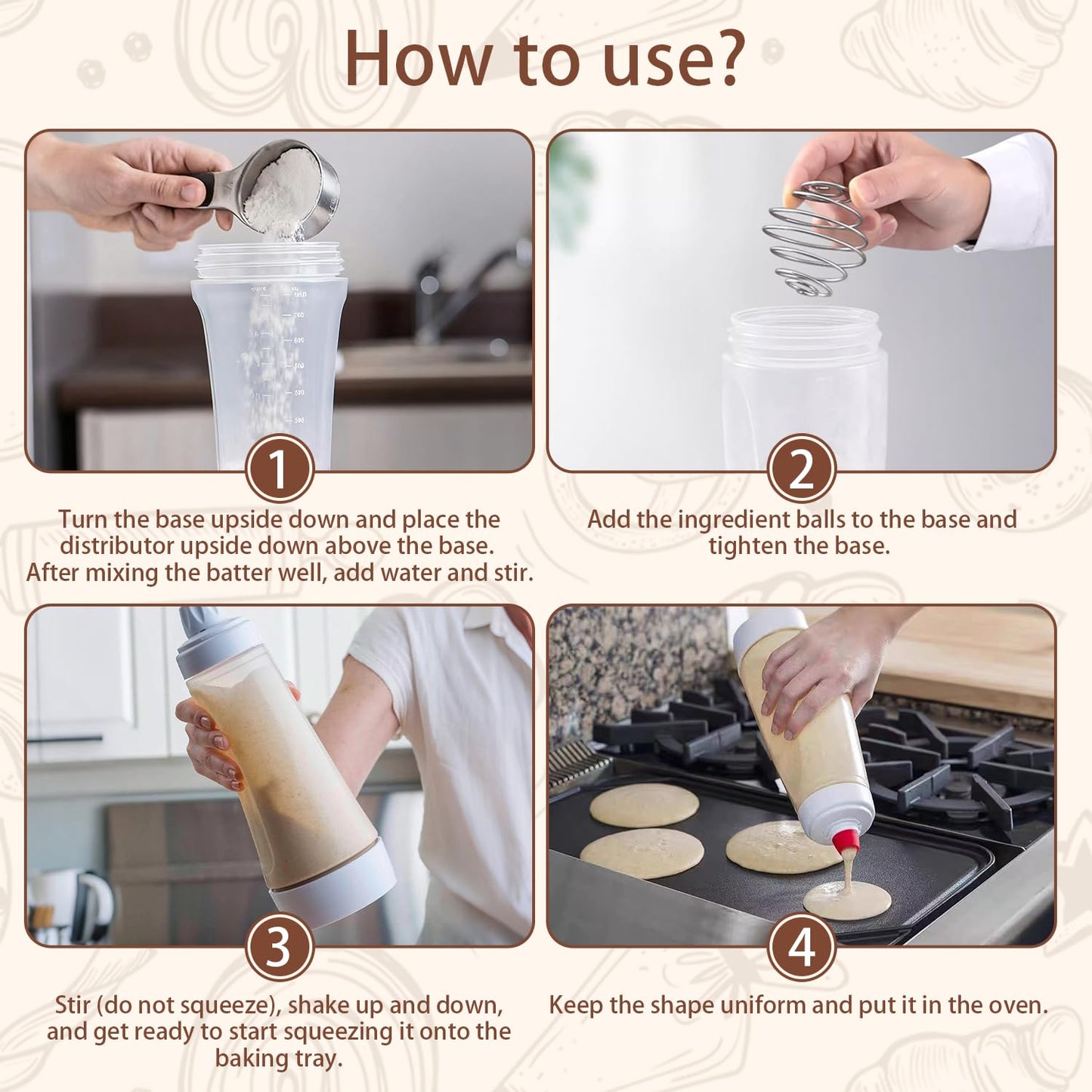 2 Packs of Pancake Batter Dispenser