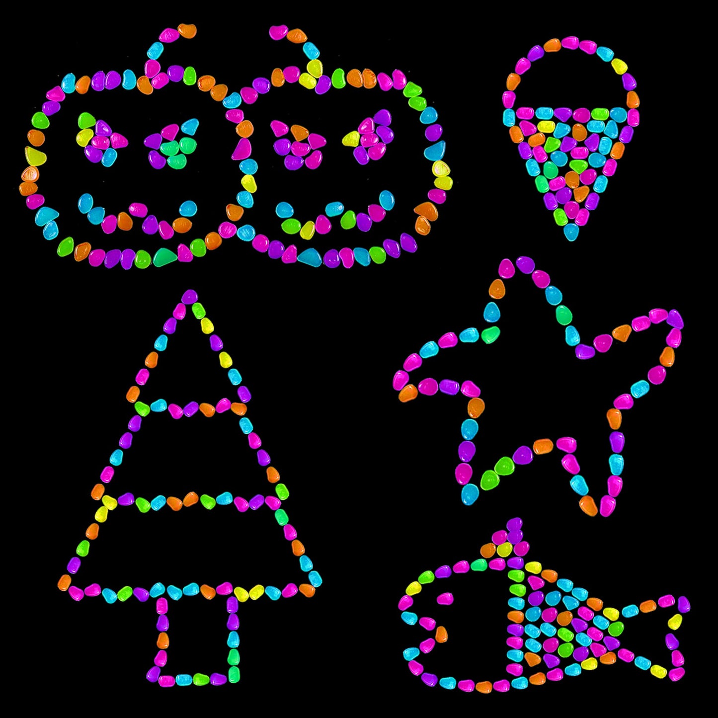 Colorful Glow-in-the-Dark Garden Stones
