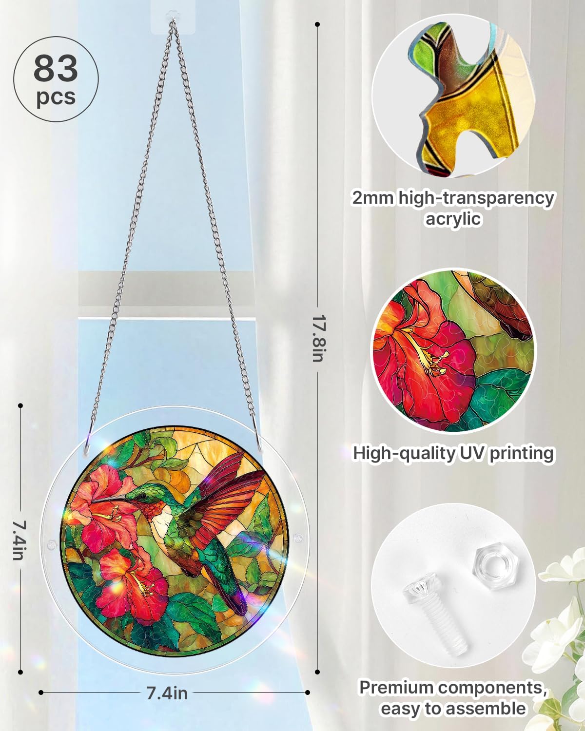Buy 2 Get Free 1-Colorful Birds of Spring Sun Catchers Window