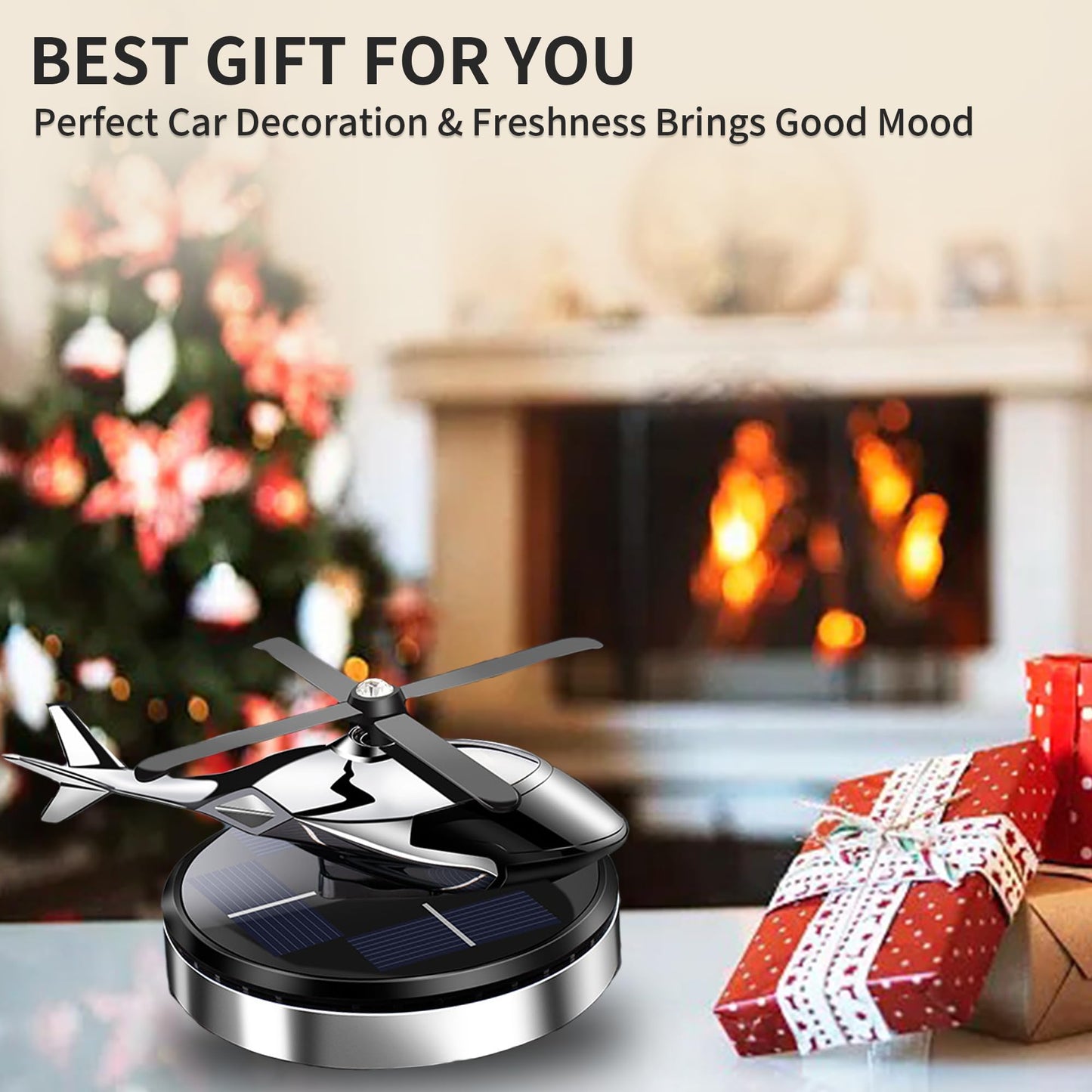 Helicopter Solar Energy Rotating Aromatherapy Al Alloy Diffuser