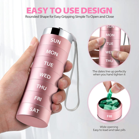 Metal Travel Large Weekly Pill Organizer