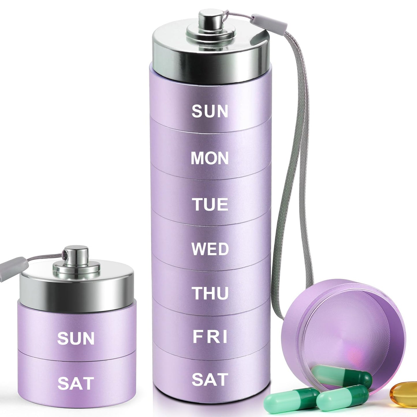 Metal Travel Large Weekly Pill Organizer