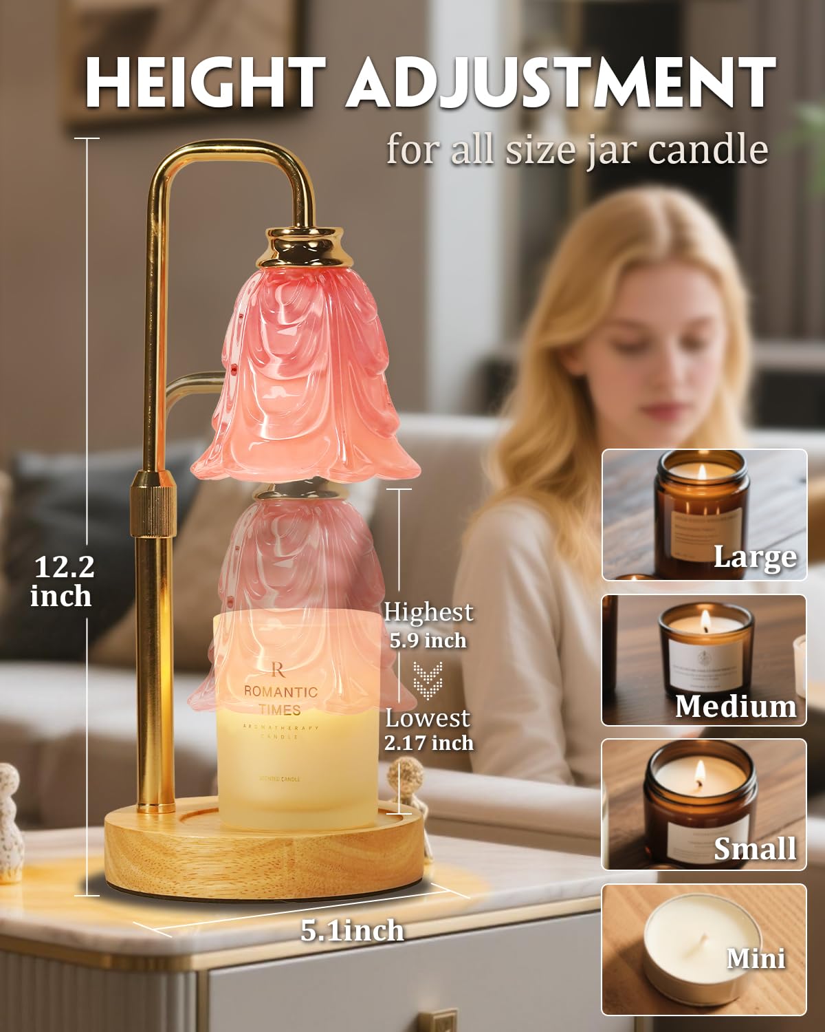 Adjustable Flower Warmer Small Candle Lamp (No Candle)