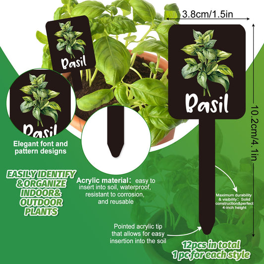 Garden Markers Watercolor Plant Label Signs Stake Tags