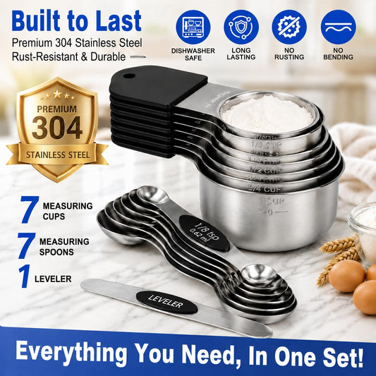 Magnetic Measuring Cups & Spoons Set
