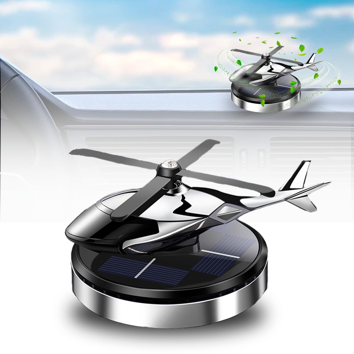 Helicopter Solar Energy Rotating Aromatherapy Al Alloy Diffuser