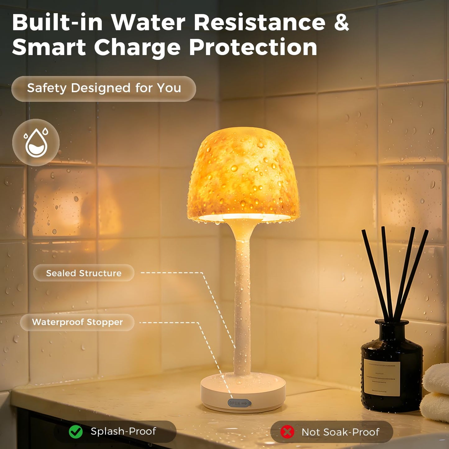Waterproof Shower Water Ripple Atmosphere Table Lamp