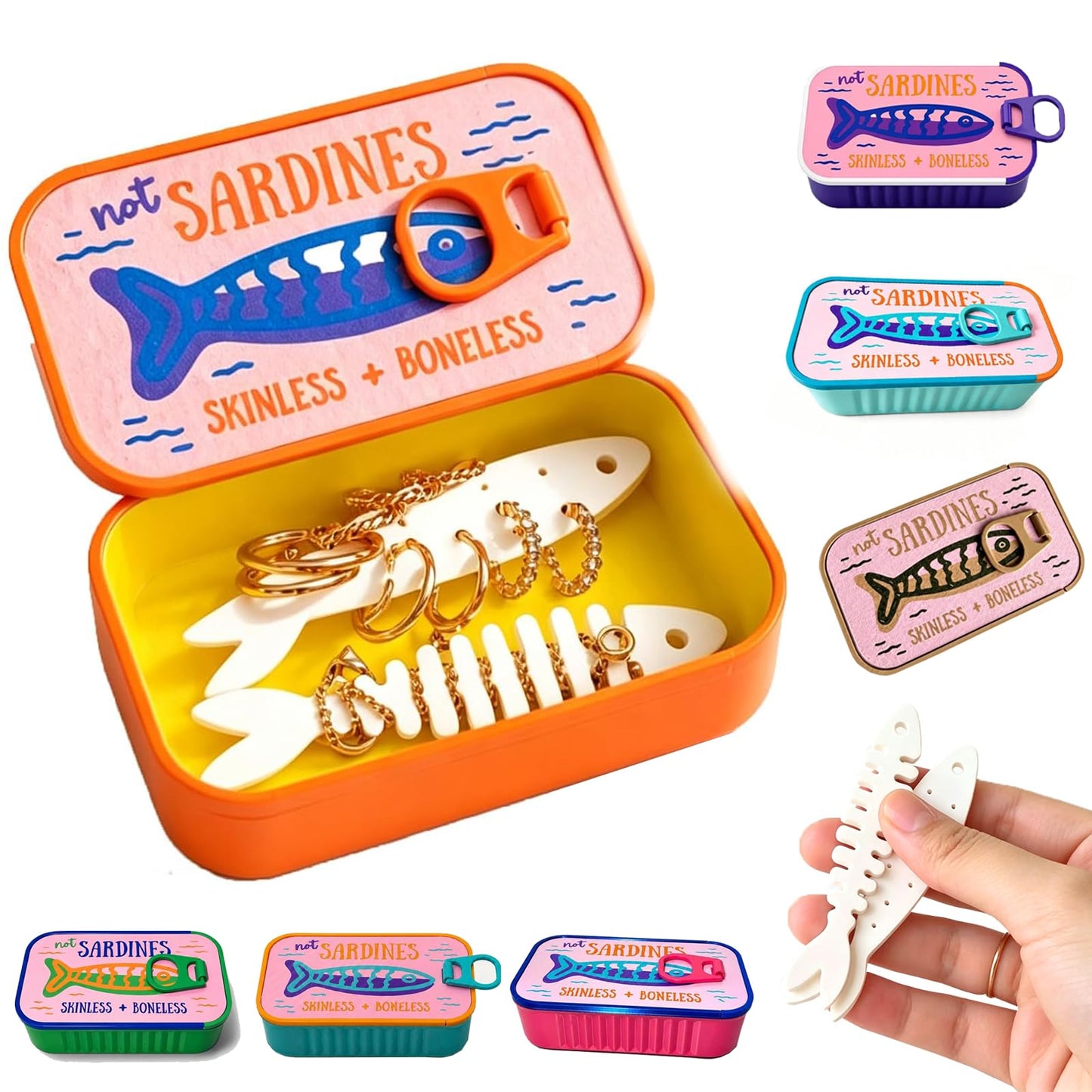Vintage Sardine Jewelry Box Organizer
