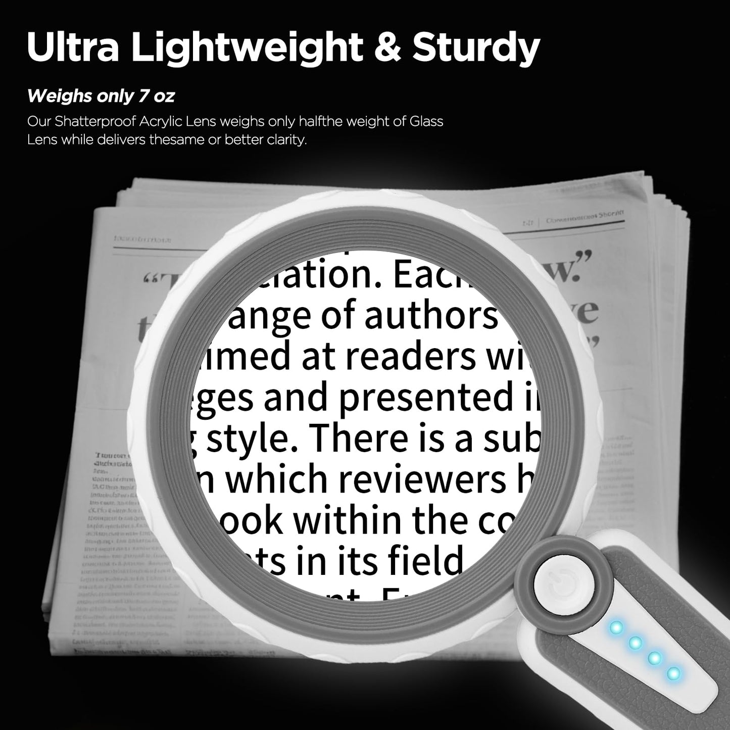 30X Magnifying Glass with Light