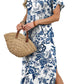 V Neck Slit Casual Beach Dress