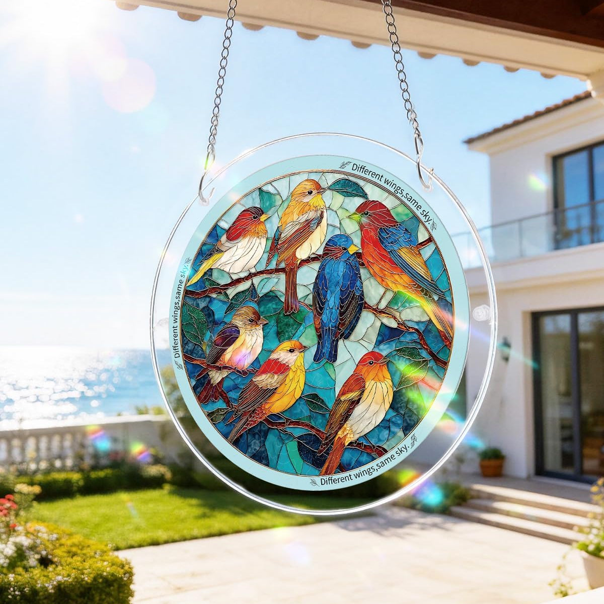 Buy 2 Get Free 1-Colorful Birds of Spring Sun Catchers Window