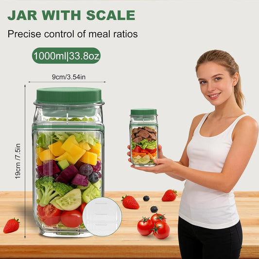 Salad Jar with Side Opening & Dressing Cup