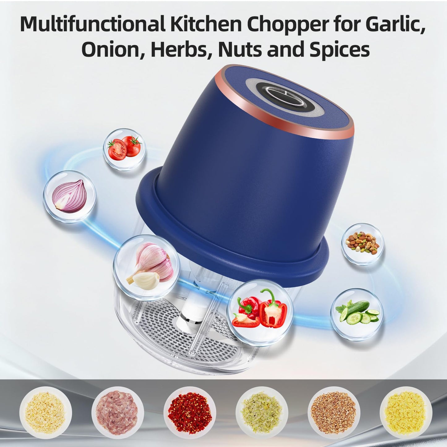 Mini Electric Garlic Food Processor & Vegetable Chopper