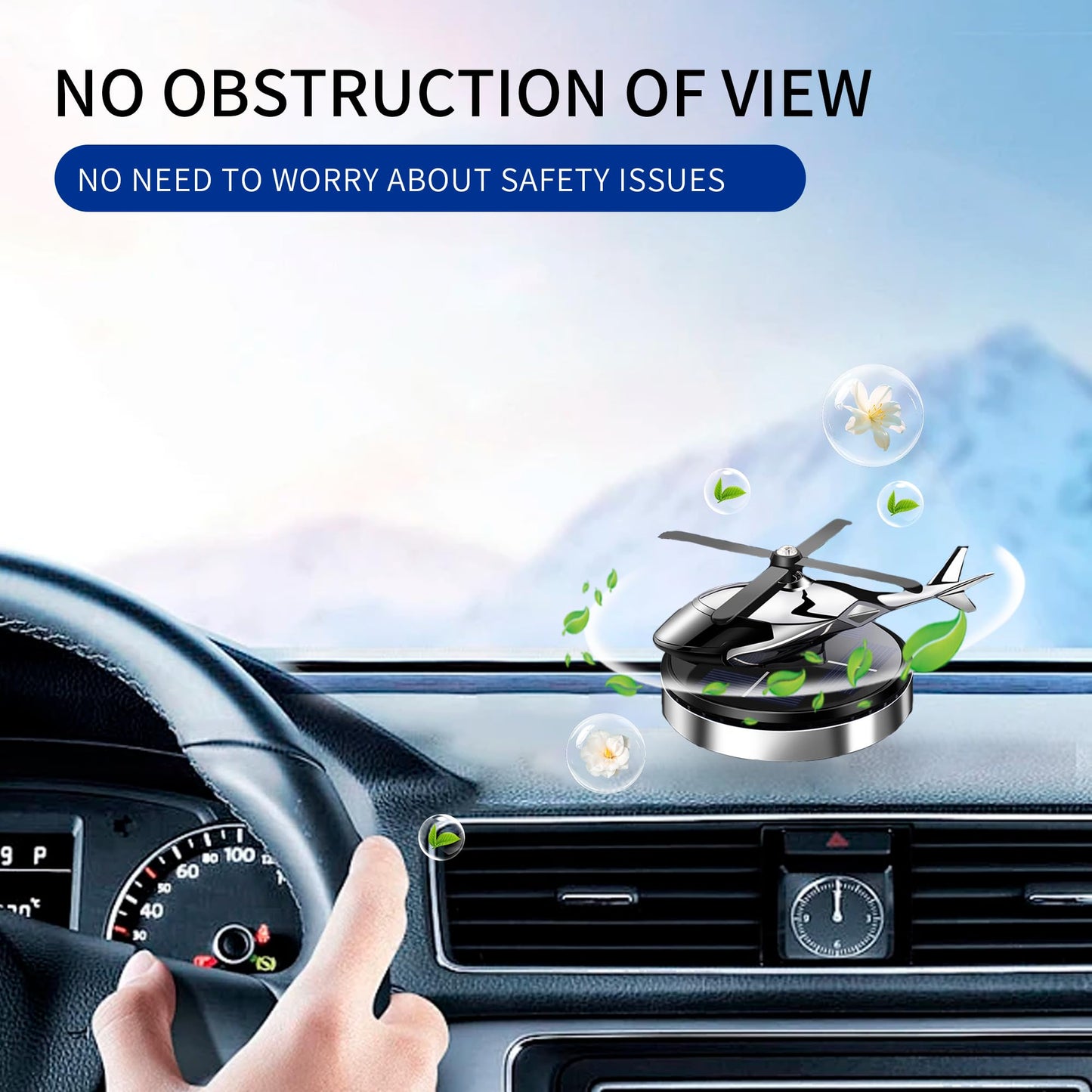 Helicopter Solar Energy Rotating Aromatherapy Al Alloy Diffuser