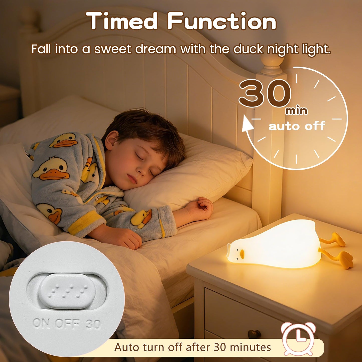 Lying Flat Duck Night Light for Kids Gifts Room Decor
