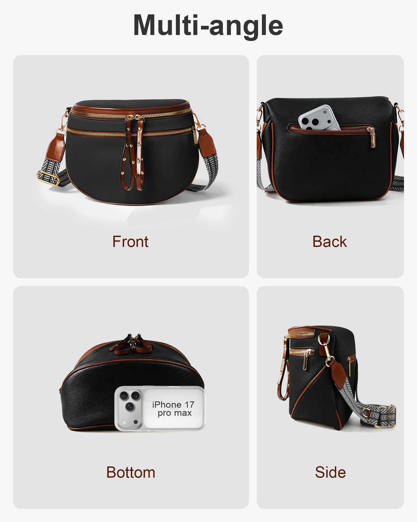 Waterproof Large Capacity Chic Crossbody Fanny Shoulder Bag