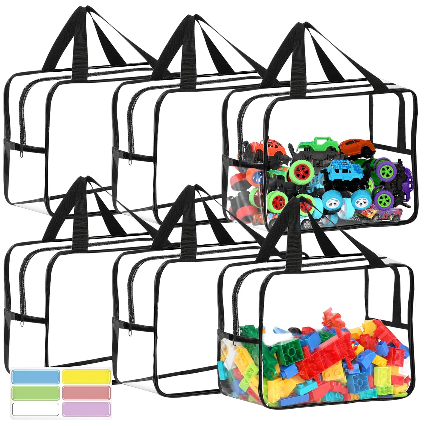 6 Packs Large Toy Storage Bags