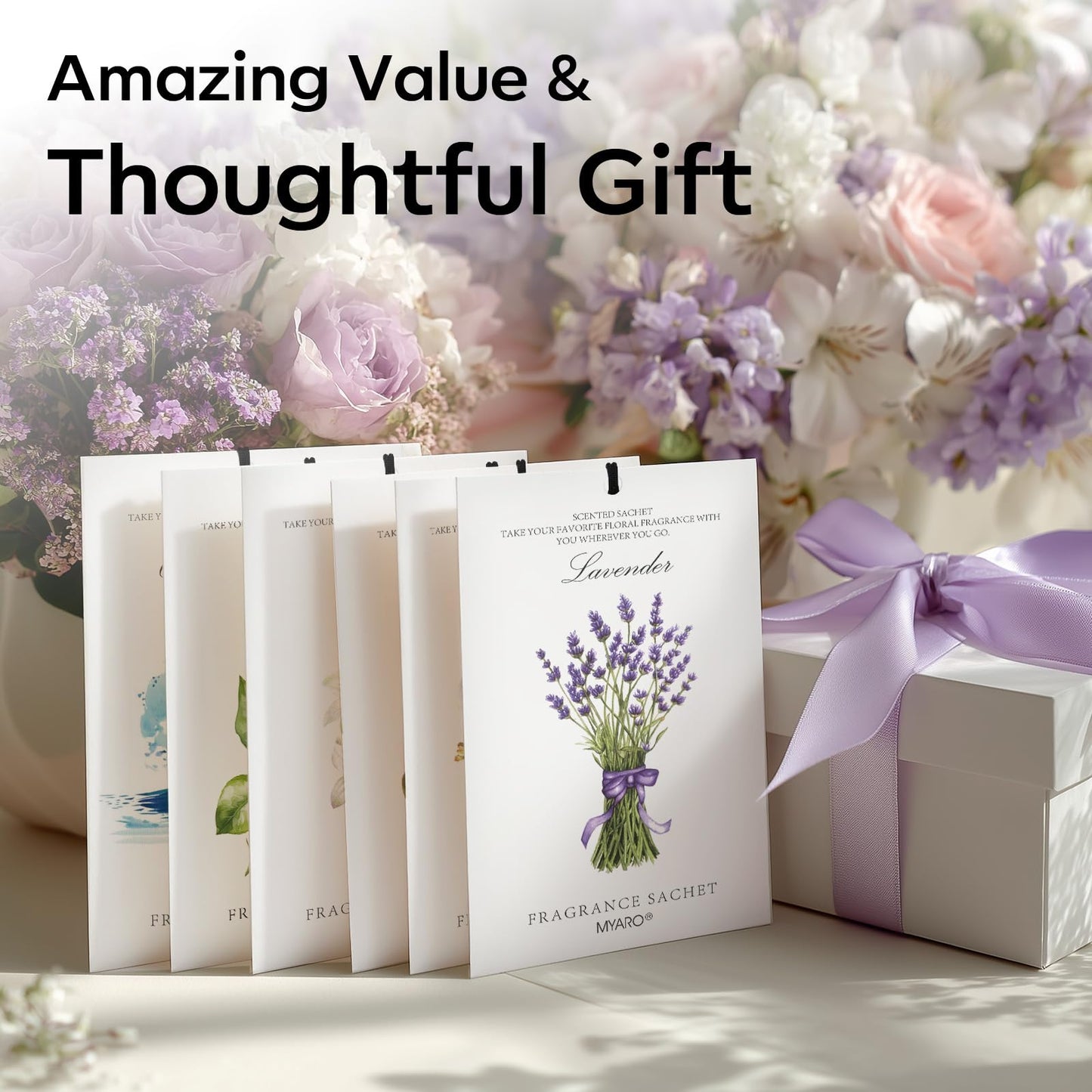 12 Pack Assorted Floral Scented Sachets
