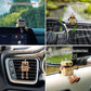 Car Air Fresheners Cute Shaking Wooden Man Figurine Diffuser (No essential oils）
