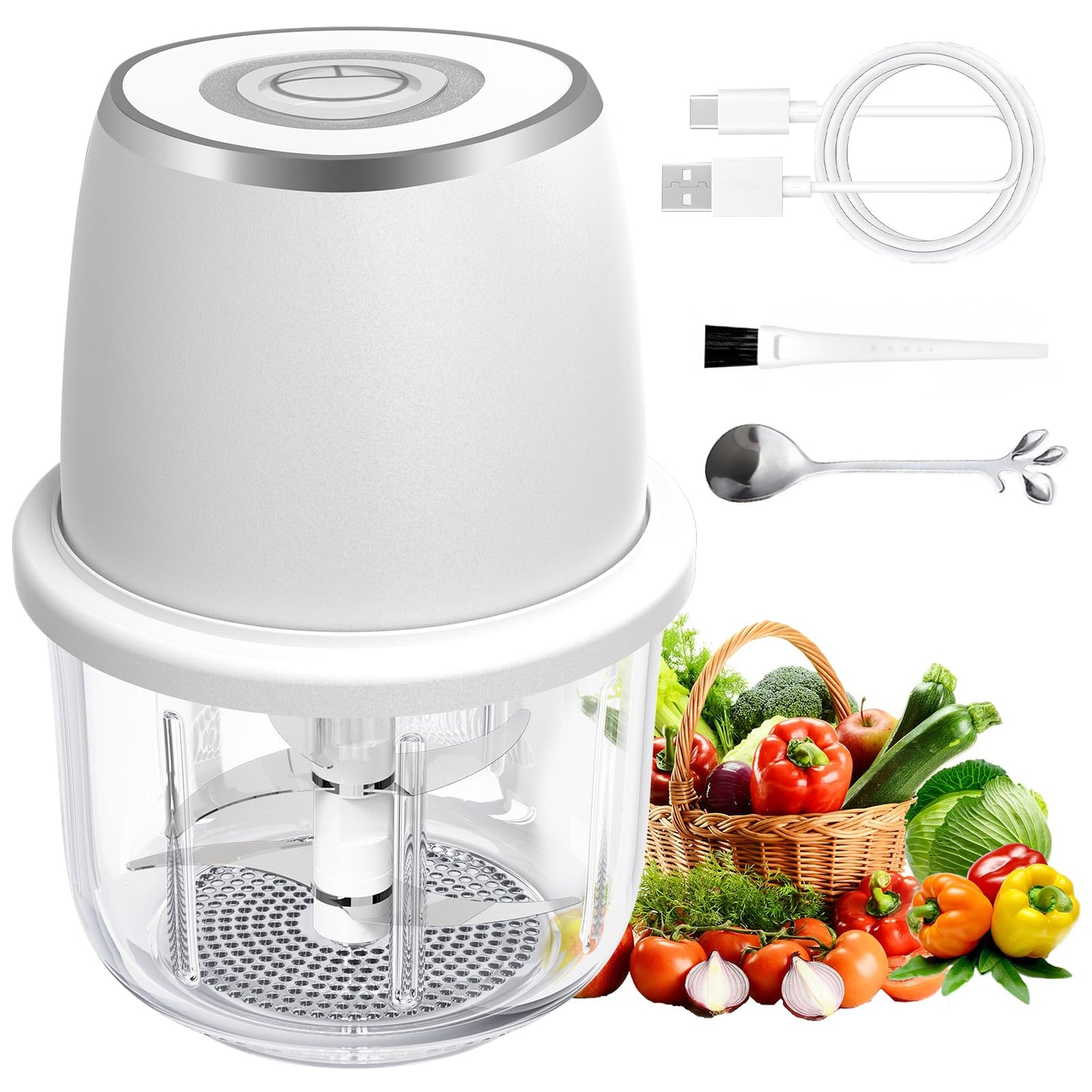Mini Electric Garlic Food Processor & Vegetable Chopper