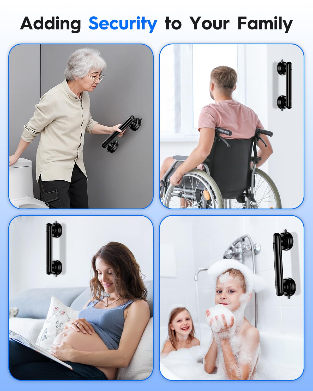 No Drilling Heavy Duty Suction Grab Bars