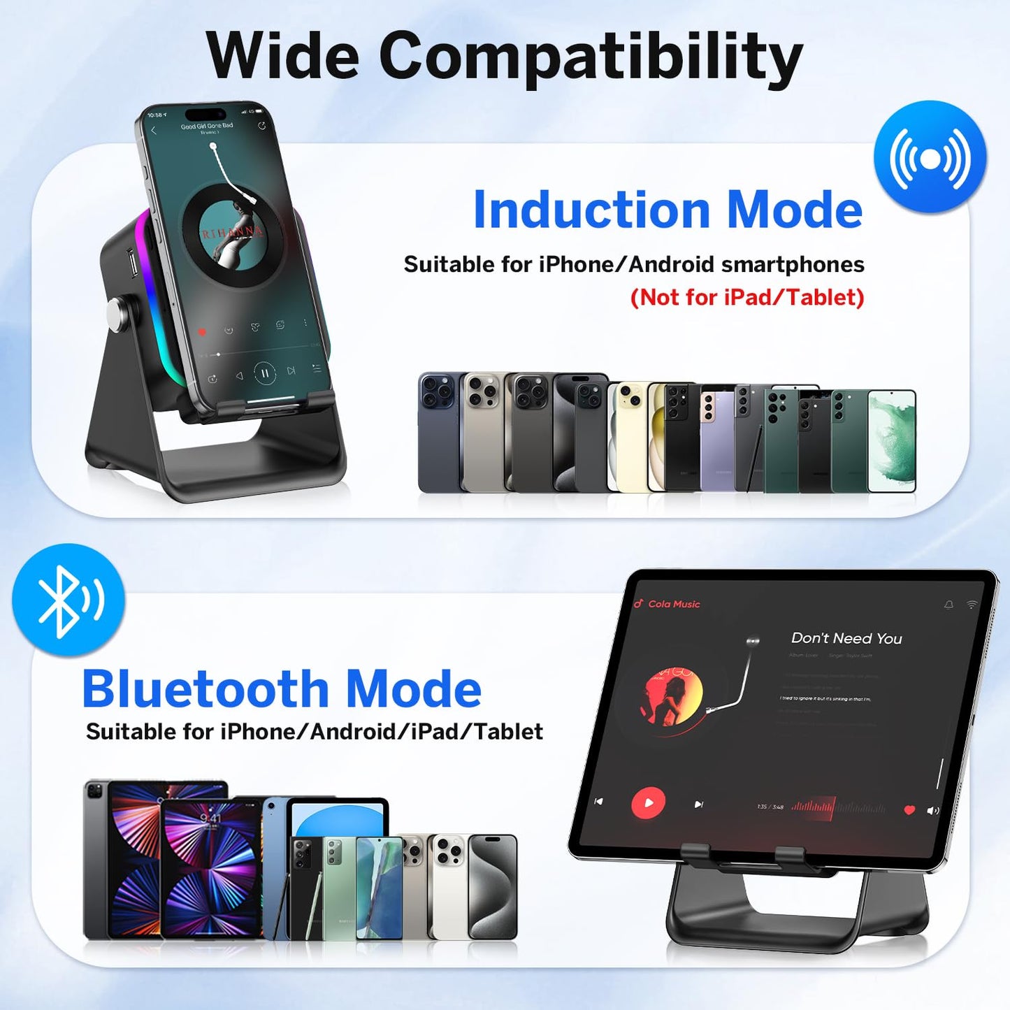 5-in-1 Wireless Induction Audio & Bluetooth Speaker