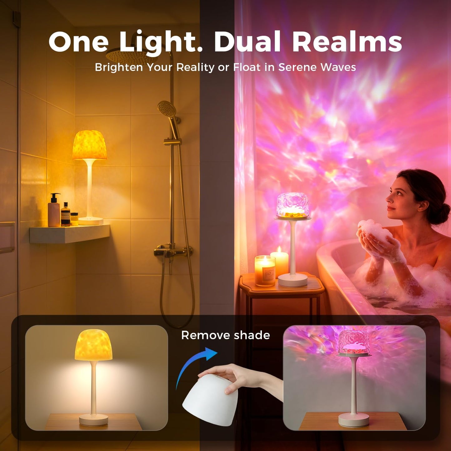 Waterproof Shower Water Ripple Atmosphere Table Lamp