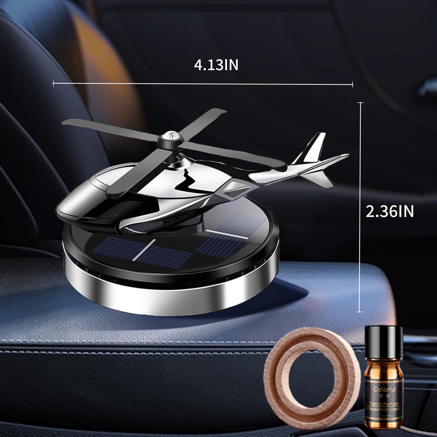 Helicopter Solar Energy Rotating Aromatherapy Al Alloy Diffuser